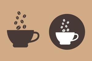 grãos de café, objeto de xícara de café vetor
