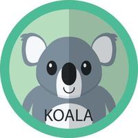 avatar de ícone plano de desenho animado de urso coala fofo vetor