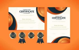 certificado moderno gradiente laranja vetor
