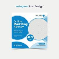 design de postagem de mídia social de marketing on-line vetor
