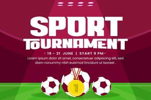 torneio de futebol, modelo de design de fundo de evento esportivo fácil de personalizar design simples e elegante vetor