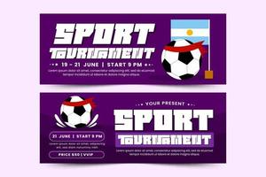 modelo de design de banner de capa de evento esportivo de torneio de futebol fácil de personalizar vetor