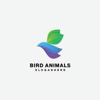 pássaro animal design gradiente ícone colorido vetor