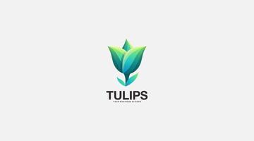 símbolo de ilustração de design de logotipo de vetor de tulipas