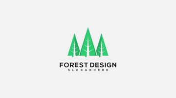 símbolo de ilustração de design de logotipo de vetor de floresta
