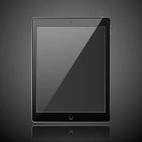 novo fundo escuro de estilo moderno tablet realista vetor