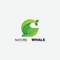 ilustração de cores de design de logotipo de baleia natural vetor