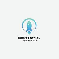 logotipo de design de foguete ícone de cor gradiente vetor
