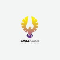 vetor de design de logotipo de águia gradiente colorido