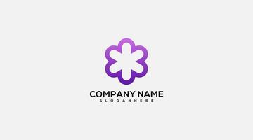 vetor de logotipo de design de nome de empresa de ícone de flor