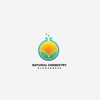 ícone de modelo de design de logotipo de vetor de química natural