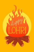 feliz fundo de ilustração de férias de lohri para o festival de punjabi. ilustração vetorial vetor