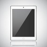 novo fundo cinza de estilo moderno de tablet realista vetor