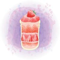 smoothie de morango aquarela milkshake bebidas frias gráficos 07 vetor