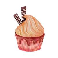 gráficos de muffin de cupcake realista em aquarela 08 vetor