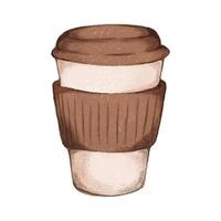 gráficos realistas de xícaras de café em aquarela 03 vetor