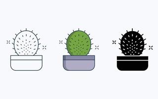 ícone de ilustração de planta de cacto vetor