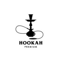 vetor de ícone do logotipo narguilé. Cachimbo de água isolado no fundo branco, arte de clipe de fumaça de shisha árabe.