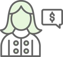 design de ícone de vetor de consultor financeiro feminino