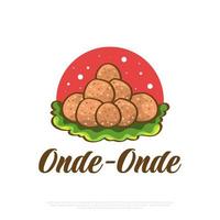 bola de onde-onde ou gergelim, comida tradicional ou lanche da ásia vetor