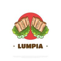 lumpia, comida tradicional da indonésia. ilustração de lanche indonésio vetor