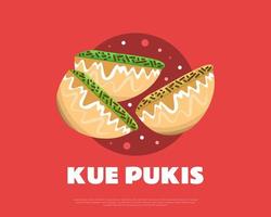 ilustração de kue pukis, bolo tradicional indonésio. ilustração vetorial de kue pancong vetor