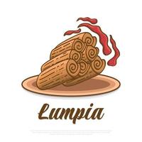 lumpia, comida tradicional da indonésia. ilustração de lanche indonésio vetor