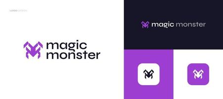 design de logotipo de monograma inicial de mm abstrato. logotipo de letra m dupla para negócios e marca vetor