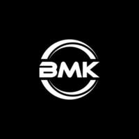 design de logotipo de carta bmk na ilustração. logotipo vetorial, desenhos de caligrafia para logotipo, pôster, convite, etc. vetor