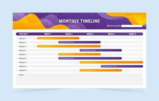 modelo de calendário de cronograma mensal vetor
