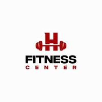 h vetor de modelo inicial do logotipo do centro de fitness, logotipo do ginásio de fitness