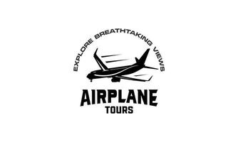 distintivo de design de logotipo de avião, modelo de logotipo de clube voador, ícone de companhias aéreas vetor