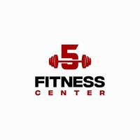 5 vetor inicial de modelo de logotipo de centro de fitness, logotipo de academia de ginástica