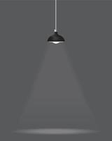 lâmpada do teto, design de interiores loft industrial pendurado em fundo transparente. ilustração vetorial plana de esboço realista vetor