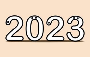 número 2023, o ano do senhor. conceito sobre escrever, simplesmente, anualmente, comemorar, aniversário e etc. vetor