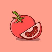 vetor de ilustração de tomate em estilo cartoon sobre fundo isolado