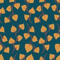 padrão sem emenda de flores de outono. abstrato physalis alkekengi winer cereja ramo silhuetas fundo botânico. design simples para decoração de parede, têxtil, capa. ilustração vetorial. vetor