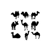 design de silhueta de coleção de conjunto de camelo vetor