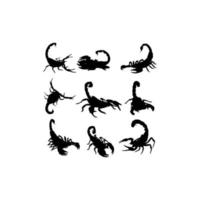 design de coleção de silhueta assustadora animal escorpião vetor