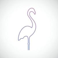 emblema do flamingo em estilo de linha simples. linda ilustração do flamingo. vetor arte de uma linha.
