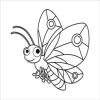 desenho de borboleta para colorir adulto vetor