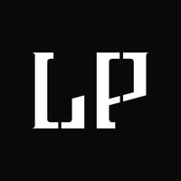 monograma de logotipo lp com modelo de design de fatia média vetor