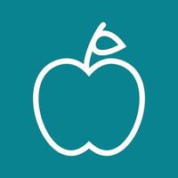 ícone de fundo de cor de linha de maçãs vetor