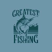 pesca marlin com logotipo estilo vintage