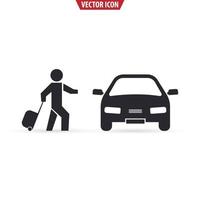ícone de saco rolante de reboque de passageiros. viajando de carro. ilustração vetorial isolada vetor