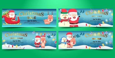 banner de natal super flash venda pacote design plano vetor