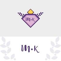 vetor de design de modelo de logotipo abstrato de perfume, emblema, conceito de design, símbolo criativo, ícone mk mk logo