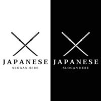 modelo de logotipo de espada de samurai katana vintage japonês, ilustração vetorial de espada de herança japonesa. vetor