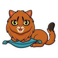 lindo desenho de gato somali no travesseiro vetor
