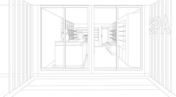 ilustração 3D do projeto de construção vetor